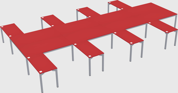 Shared l-shaped desk