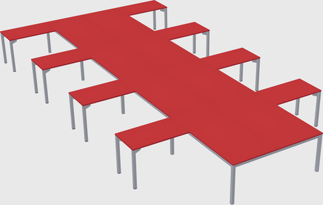 Shared l-shaped desk
