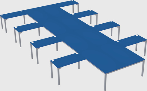 Shared l-shaped desk