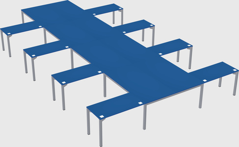 Shared l-shaped desk