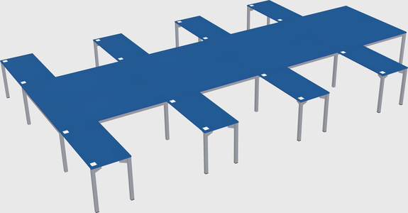 Shared l-shaped desk