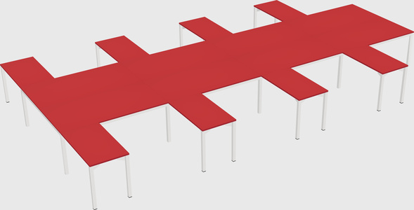 Shared l-shaped desk