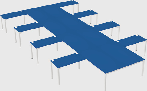 Shared l-shaped desk