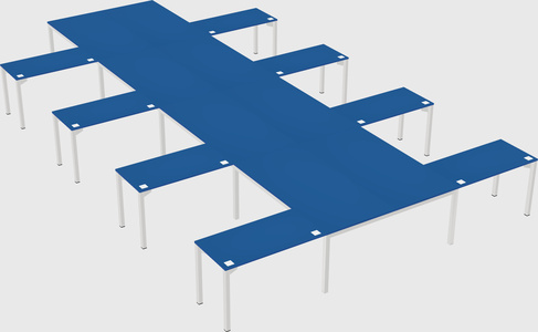 Shared l-shaped desk