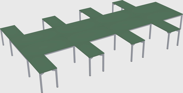 Shared l-shaped desk