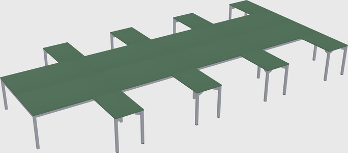 Shared l-shaped desk