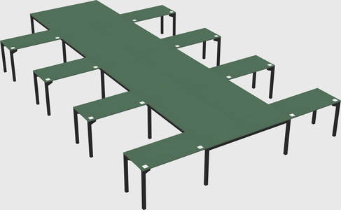Shared l-shaped desk