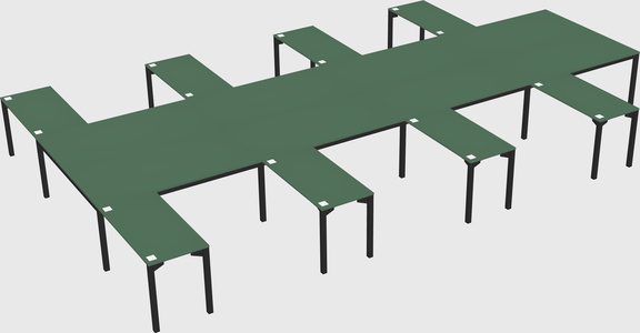 Shared l-shaped desk