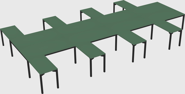 Shared l-shaped desk