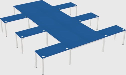 Shared l-shaped desk