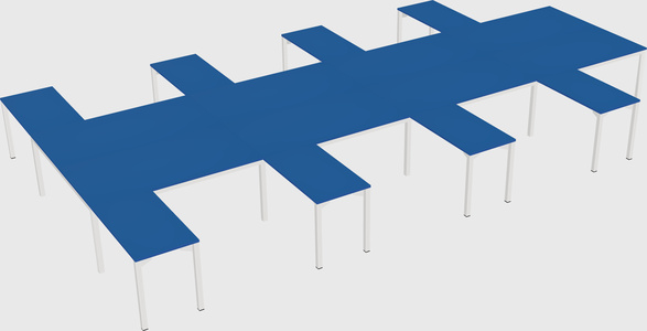 Shared l-shaped desk