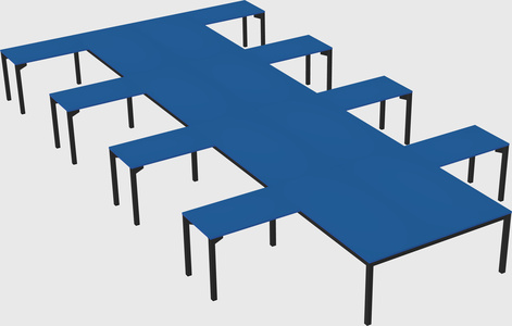 Shared l-shaped desk