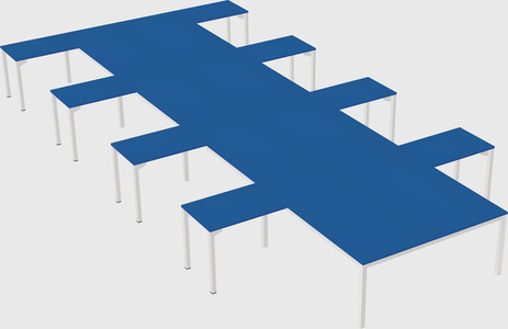 Shared l-shaped desk