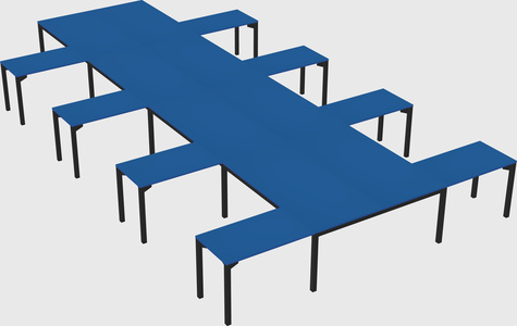 Shared l-shaped desk
