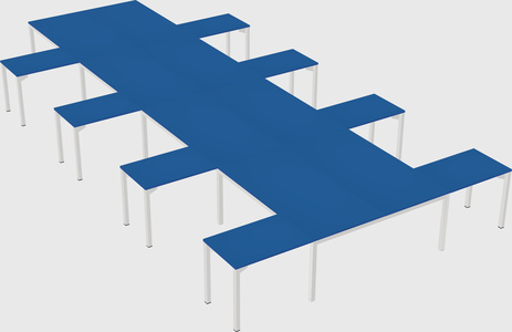Shared l-shaped desk