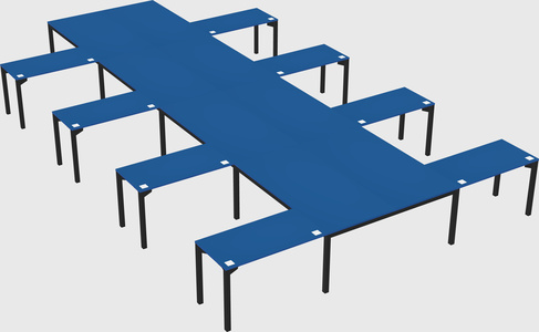 Shared l-shaped desk