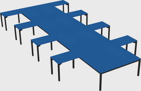 Shared l-shaped desk