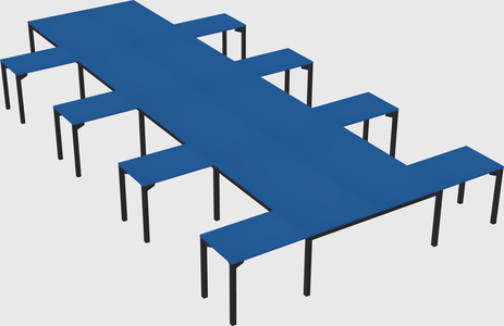 Shared l-shaped desk