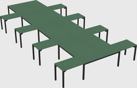 Shared l-shaped desk