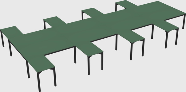 Shared l-shaped desk