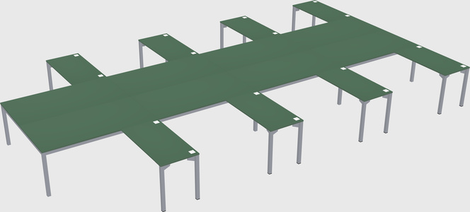 Shared l-shaped desk