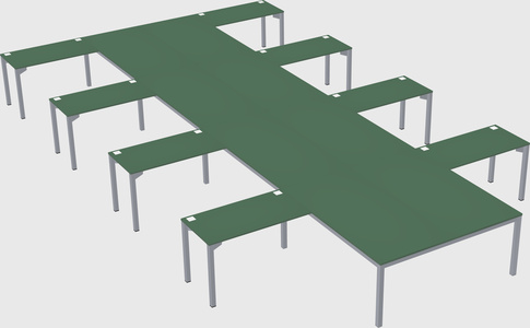 Shared l-shaped desk
