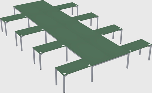 Shared l-shaped desk