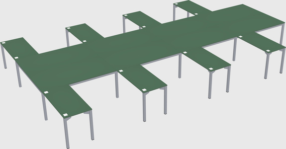 Shared l-shaped desk