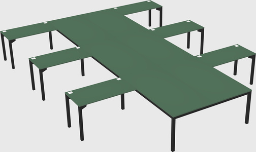 Shared l-shaped desk