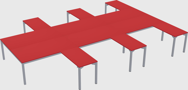 Shared l-shaped desk