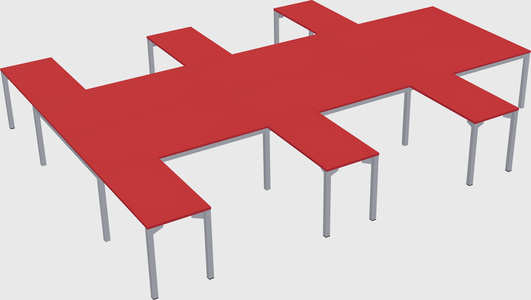 Shared l-shaped desk