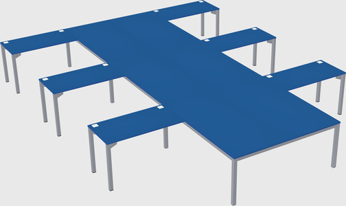 Shared l-shaped desk