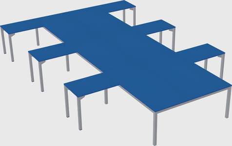 Shared l-shaped desk