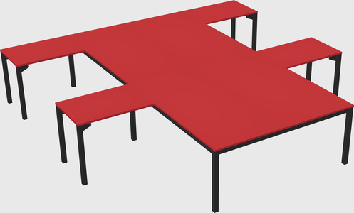 Shared l-shaped desk