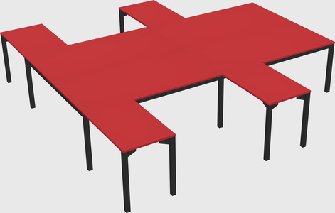 Shared l-shaped desk