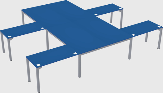 Shared l-shaped desk