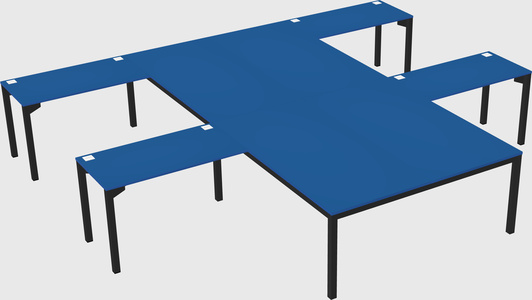 Shared l-shaped desk