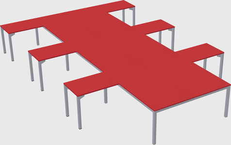 Shared l-shaped desk