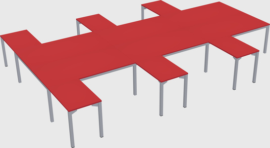 Shared l-shaped desk
