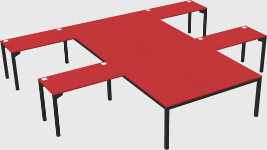 Shared l-shaped desk