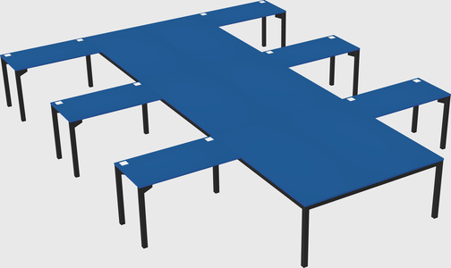 Shared l-shaped desk