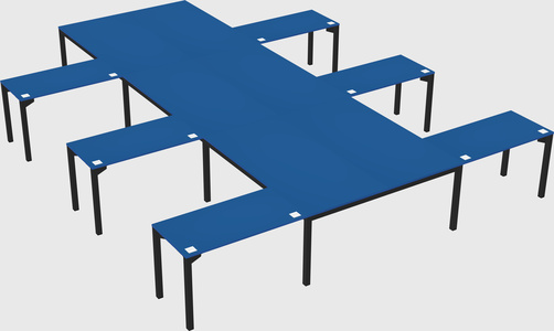Shared l-shaped desk