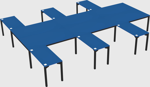 Shared l-shaped desk