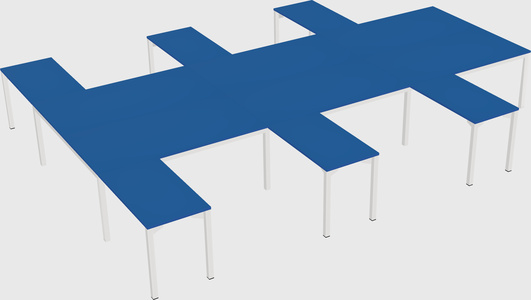 Shared l-shaped desk
