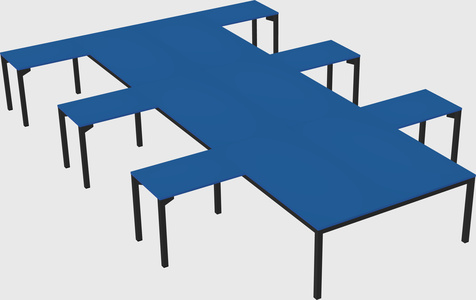 Shared l-shaped desk