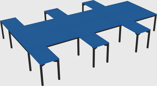 Shared l-shaped desk