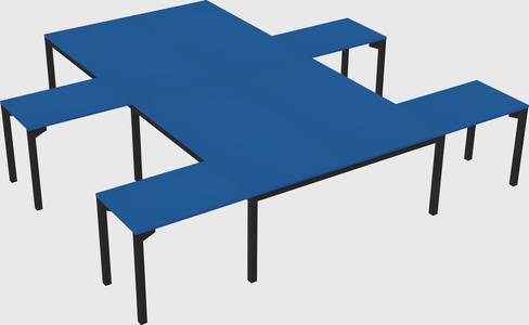 Shared l-shaped desk