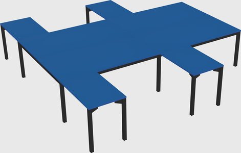 Shared l-shaped desk