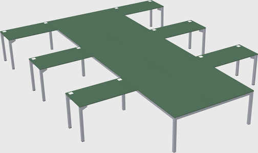 Shared l-shaped desk