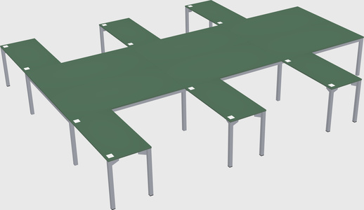 Shared l-shaped desk